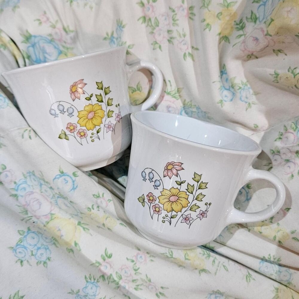 vintage cottagecore boho floral mugs
